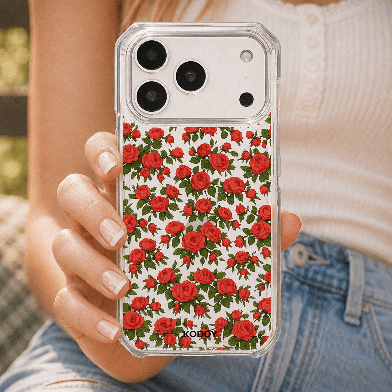 Romantic Red Rose Garden Floral Phone Case-KODDY aesthetic iphone case UK