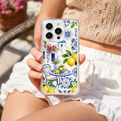 Santorini Lemon Blue Tile Phone Case-KODDY aesthetic iphone case UK