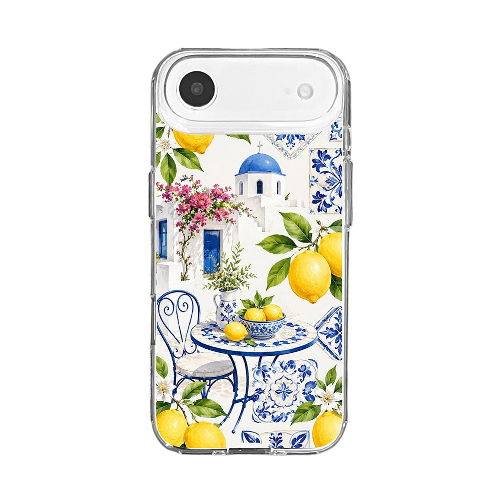 Santorini Lemon Blue Tile Phone Case-KODDY aesthetic iphone case UK