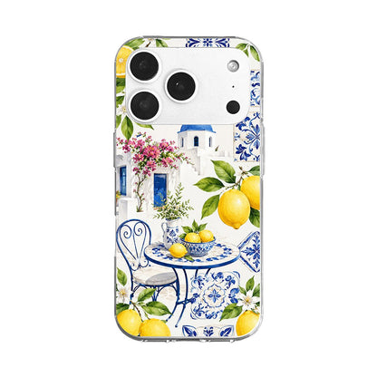 Santorini Lemon Blue Tile Phone Case-KODDY aesthetic iphone case UK