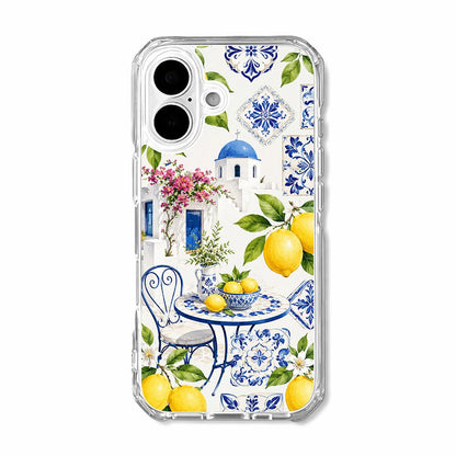 Santorini Lemon Blue Tile Phone Case-KODDY aesthetic iphone case UK