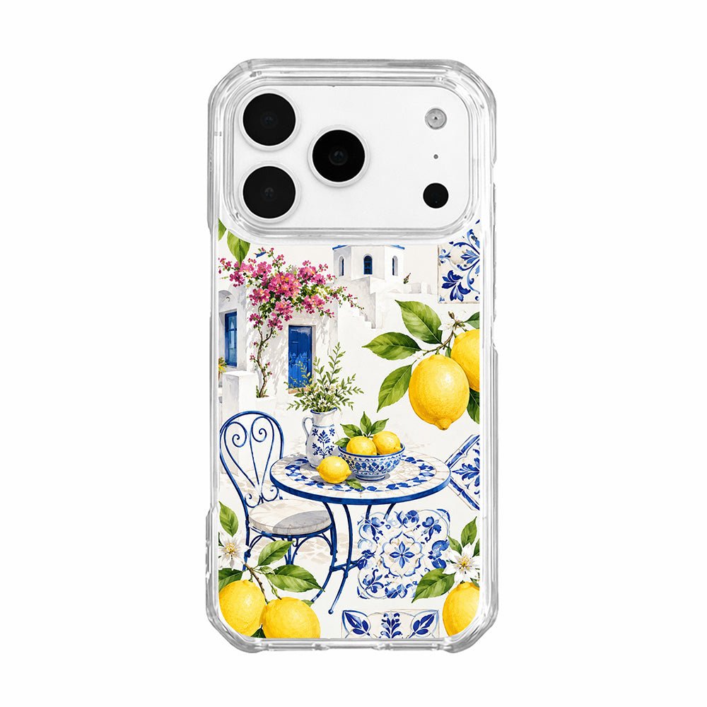 Santorini Lemon Blue Tile Phone Case-KODDY aesthetic iphone case UK