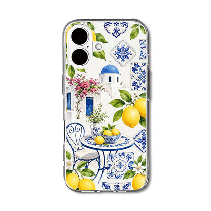 Santorini Lemon Blue Tile Phone Case-KODDY aesthetic iphone case UK