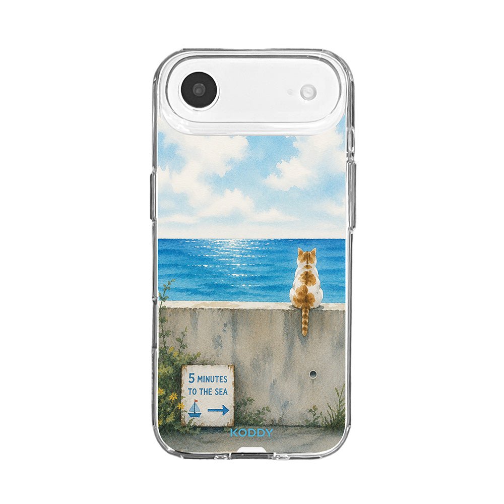 Sea View Cat Clear Phone Case
