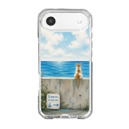 Sea View Cat Clear Phone Case