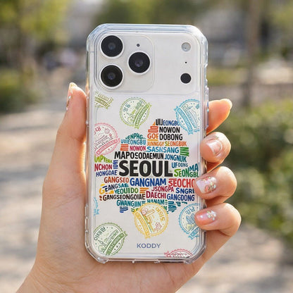 Seoul Korea Travel Stamp Typography Phone Case - KODDY aesthetic iphone case UK