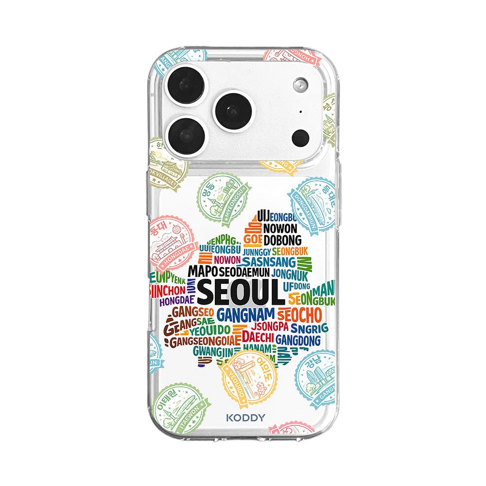 Seoul Korea Travel Stamp Typography Phone Case - KODDY