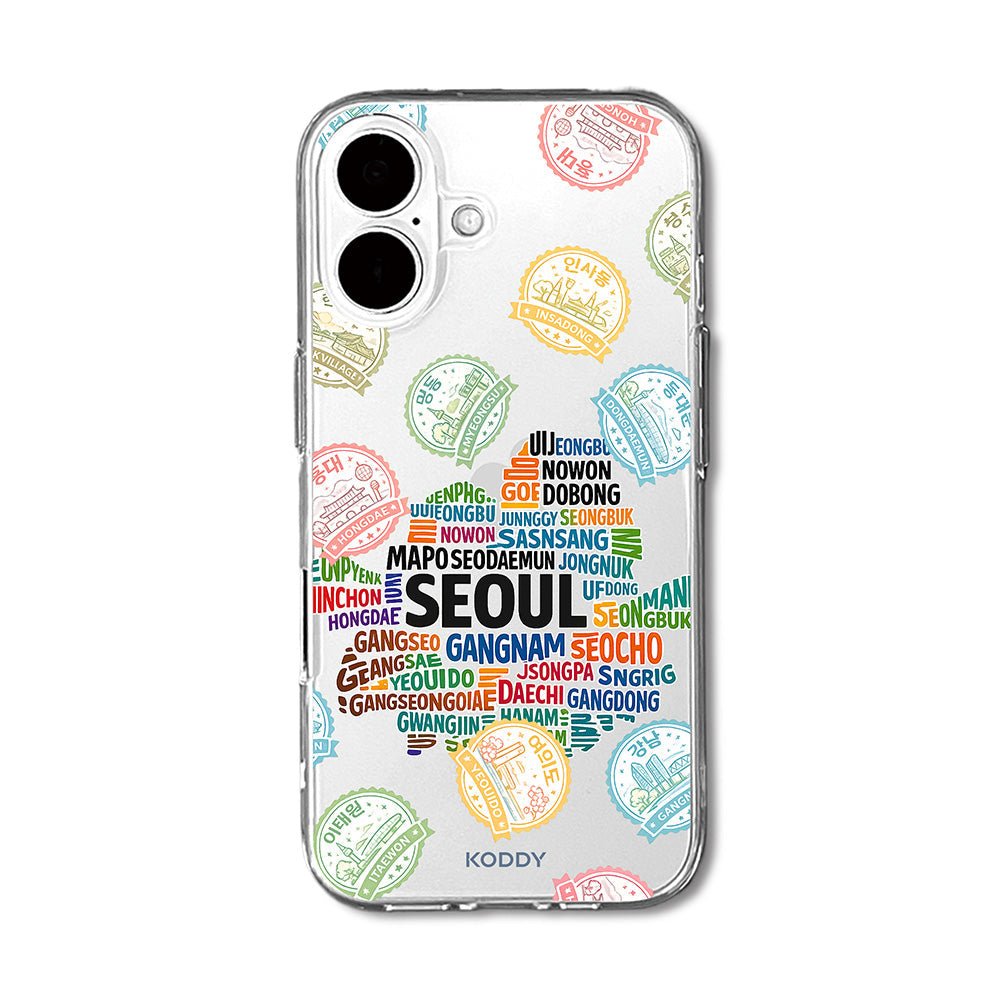 Seoul Korea Travel Stamp Typography Phone Case - KODDY