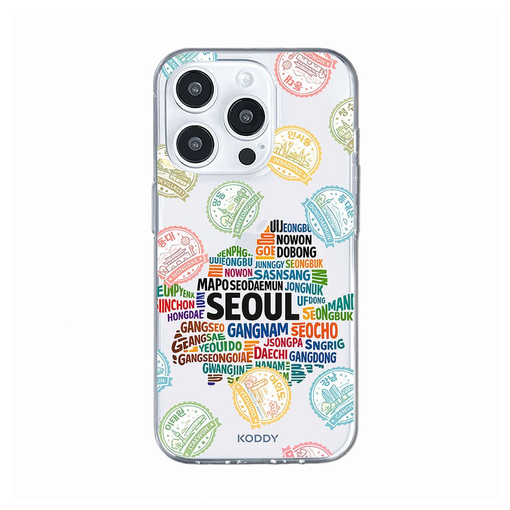 Seoul Korea Travel Stamp Typography Phone Case - KODDY