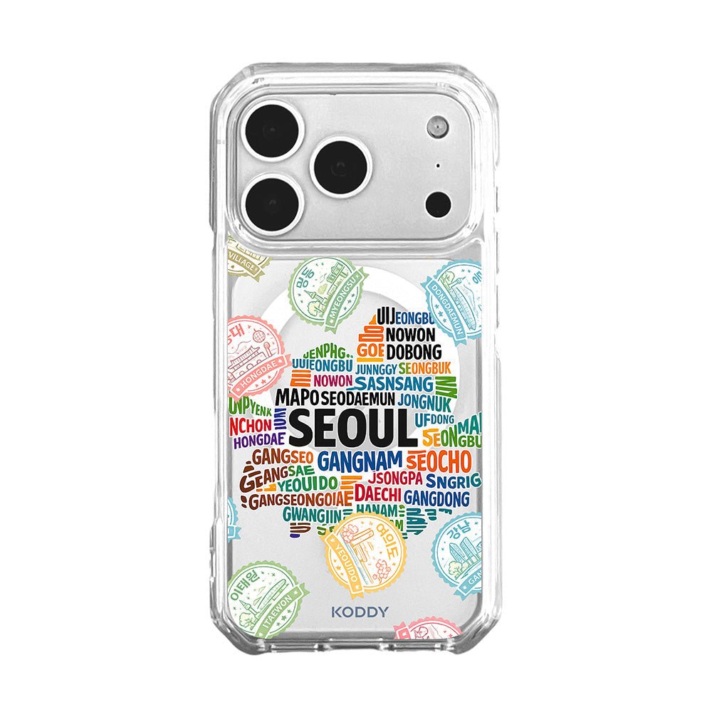 Seoul Korea Travel Stamp Typography Phone Case - KODDY