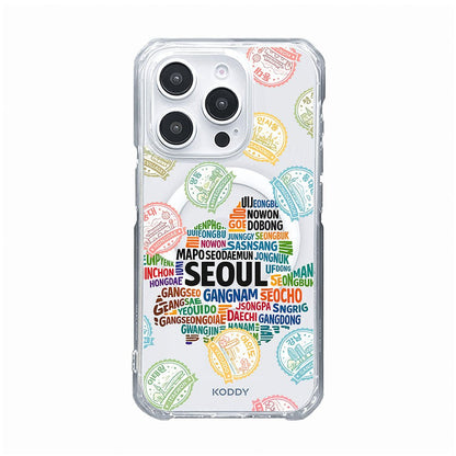 Seoul Korea Travel Stamp Typography Phone Case - KODDY
