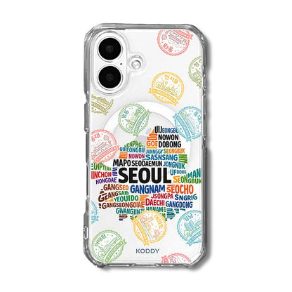 Seoul Korea Travel Stamp Typography Phone Case - KODDY