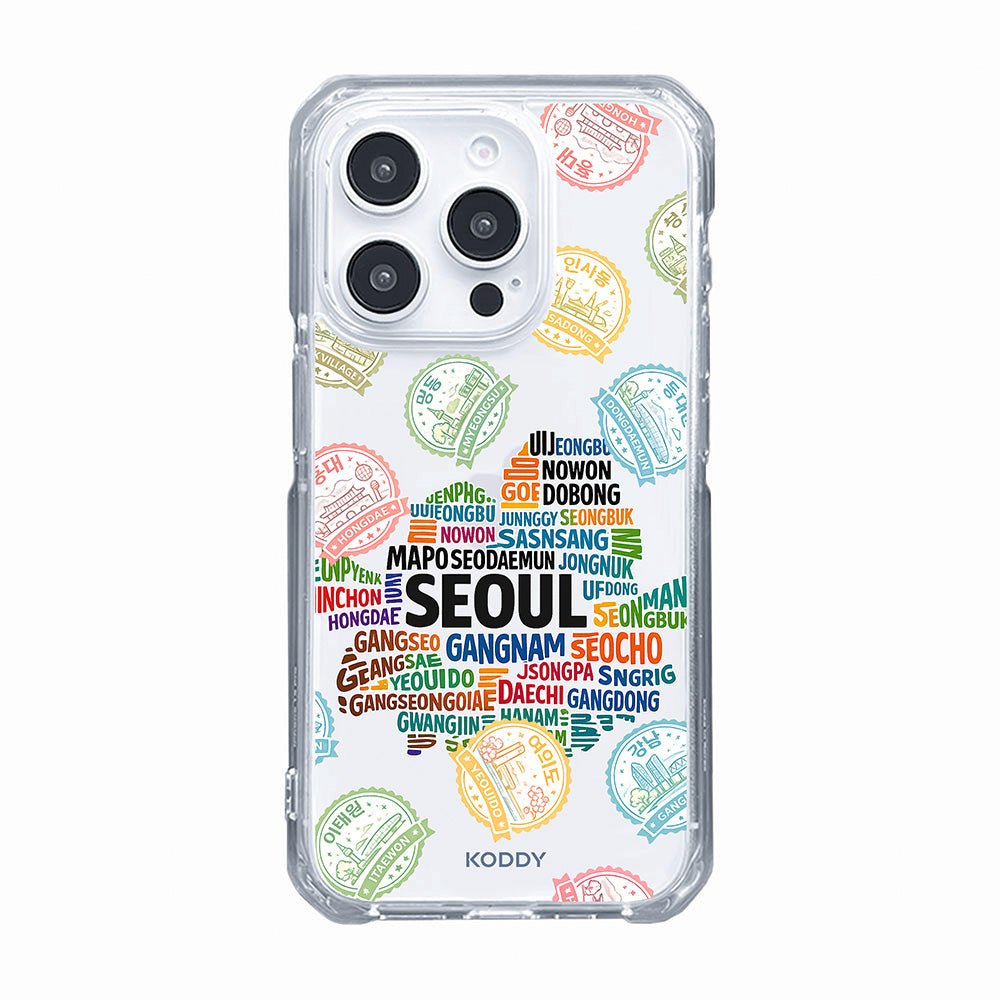 Seoul Korea Travel Stamp Typography Phone Case - KODDY