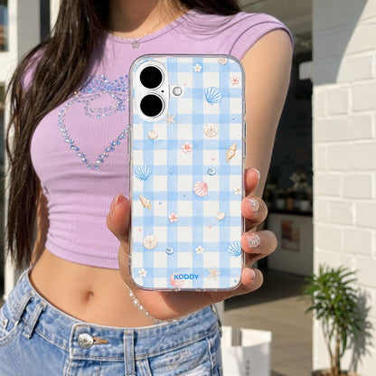 Sky Blue Gingham Beach Phone Case - KODDY aesthetic iphone case UK