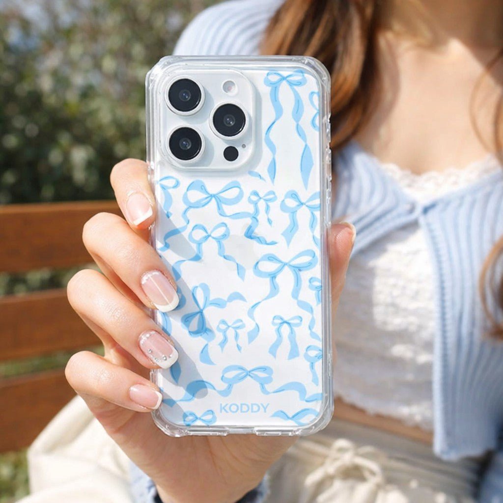 Sky Blue Ribbon Bows Phone Case - KODDY aesthetic iphone case UK