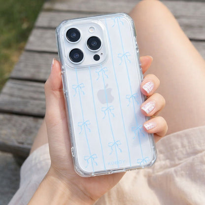 Sky Blue Ribbon Stripe Phone Case - KODDY aesthetic iphone case UK