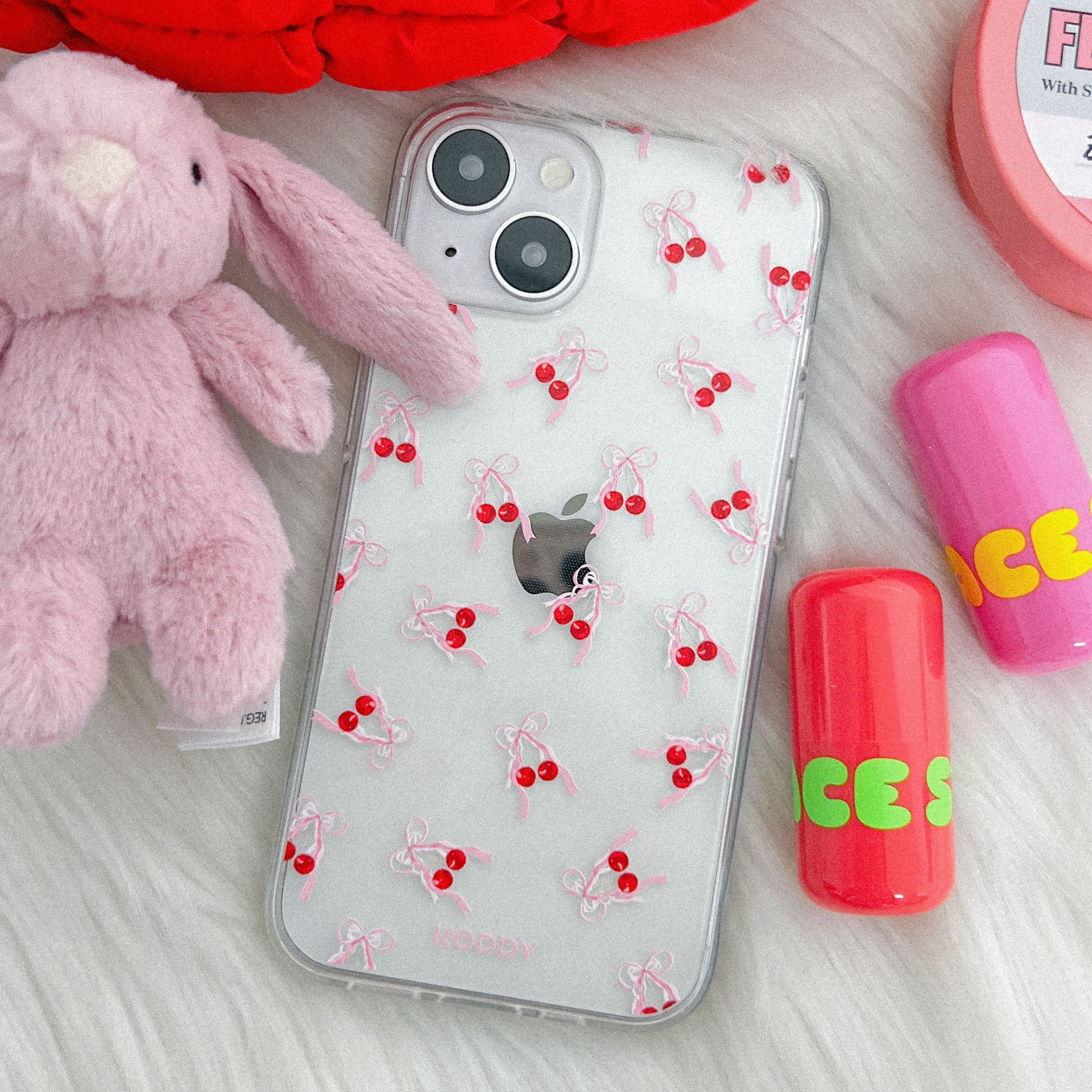 Small Cherry Ribbon Phone Case - KODDY