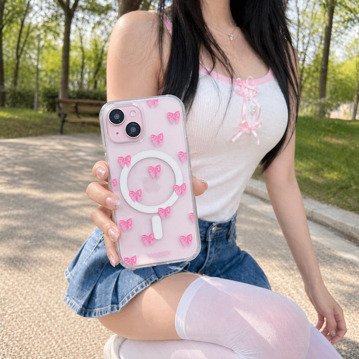 Small Pink Ribbon Phone Case - KODDY aesthetic iphone case UK