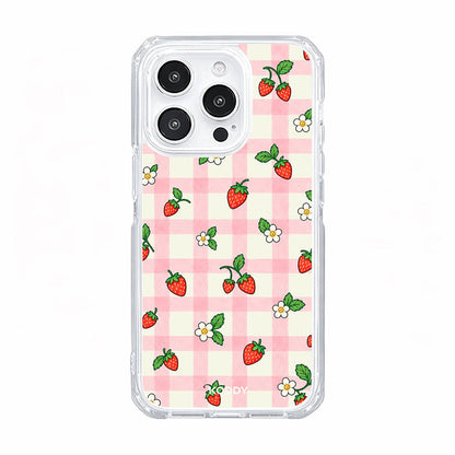 Strawberry Gingham Aesthetic Phone Case