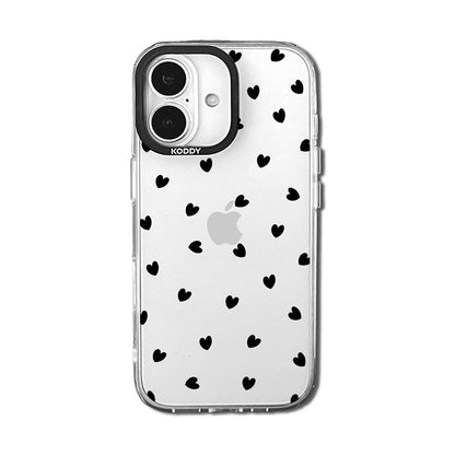 Stylish Black Hearts iPhone Case