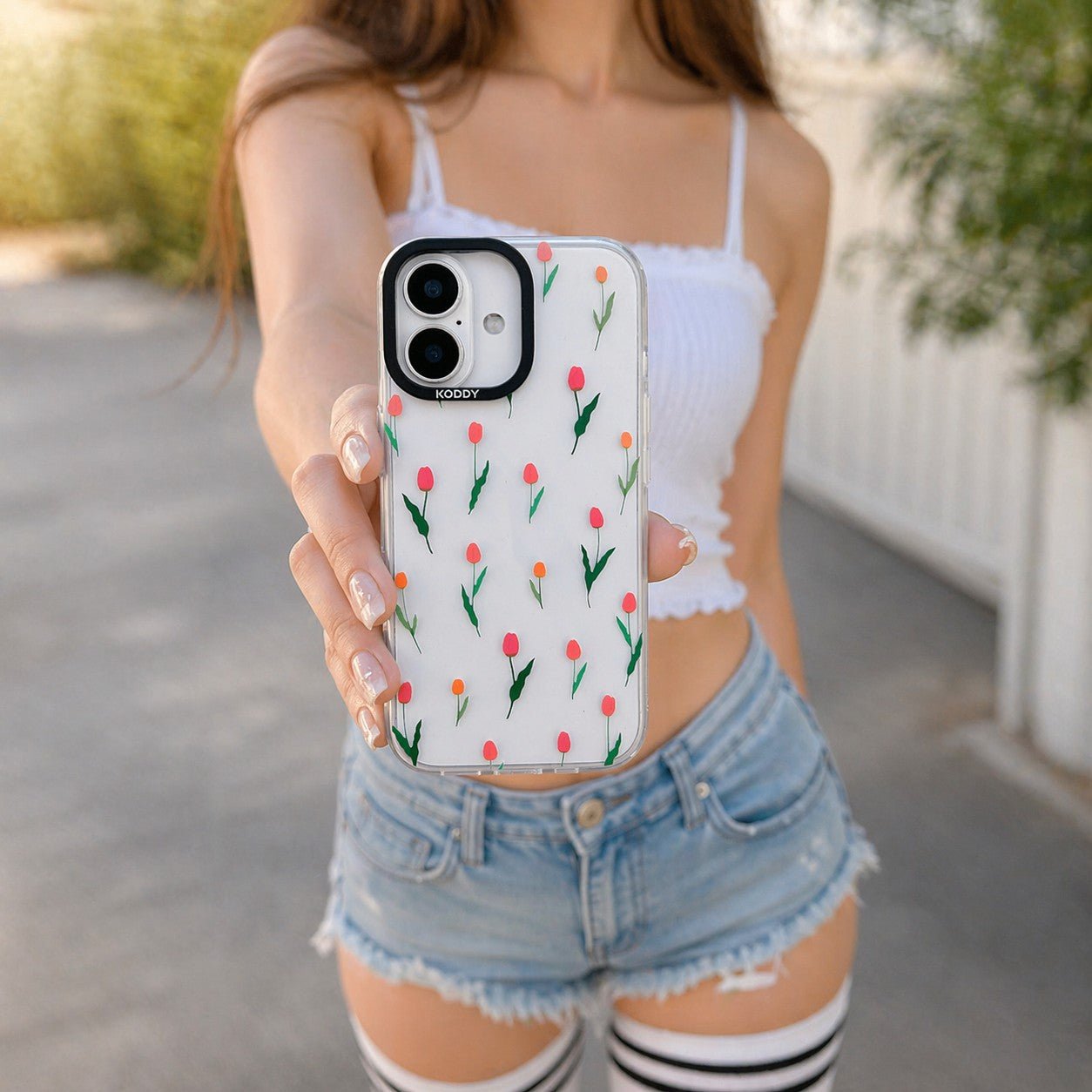 Stylish Mini Tulip Clear iPhone Case - KODDY aesthetic iphone case UK