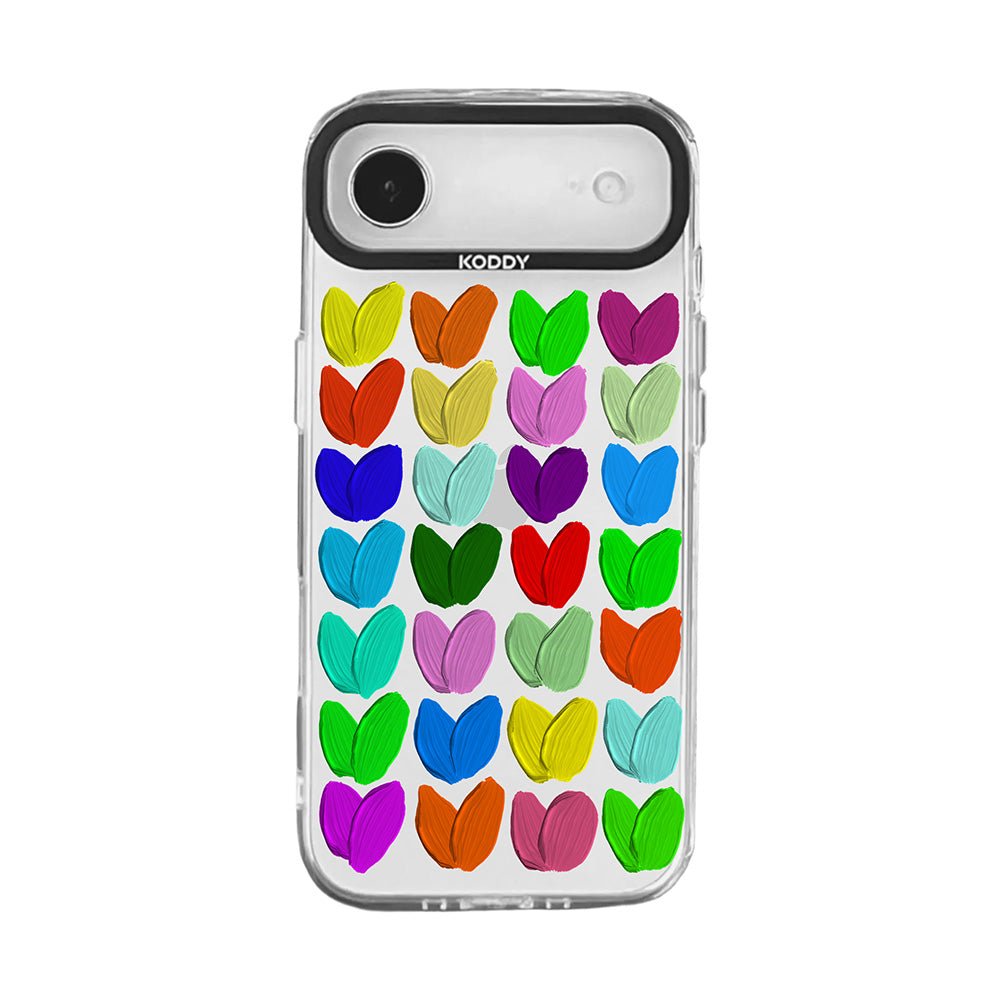 Pink Bubble Pattern Hearts iPhone Case - KODDY