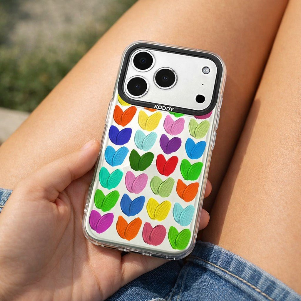 Stylish Oil Painted Hearts iPhone Case - KODDY aesthetic iphone case UK