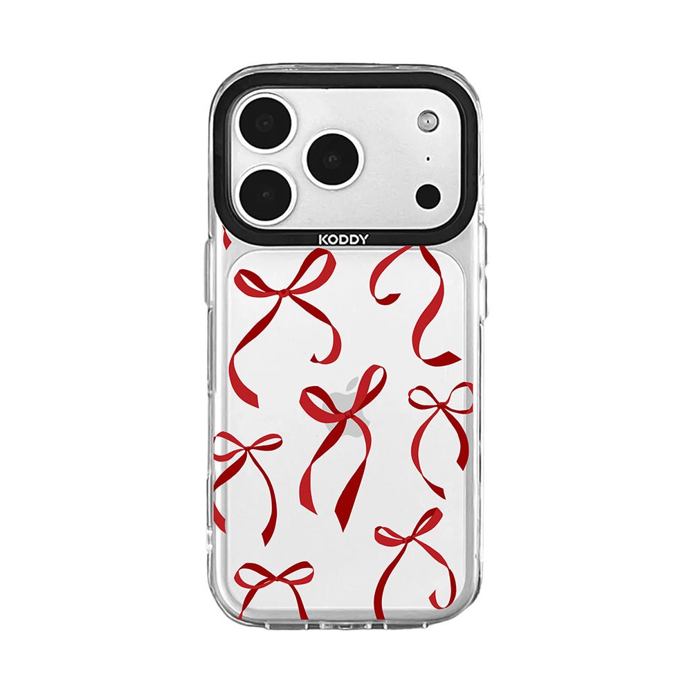 Stylish Petite Red Ribbon Bows iPhone Case