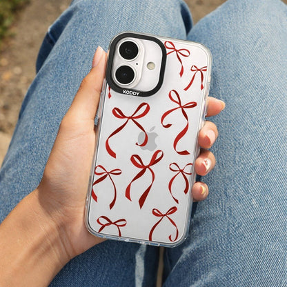 Stylish Petite Red Ribbon Bows iPhone Case - KODDY aesthetic iphone case UK