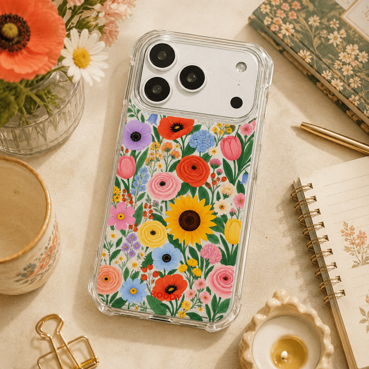 Sunflower and Wildflower Garden Phone Case-KODDY aesthetic iphone case UK