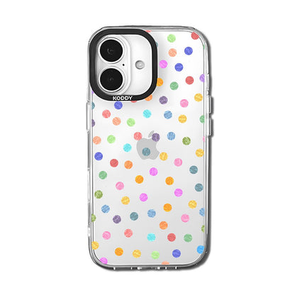 Textured Crayon Style Pastel Polka Dot Clear iPhone Case