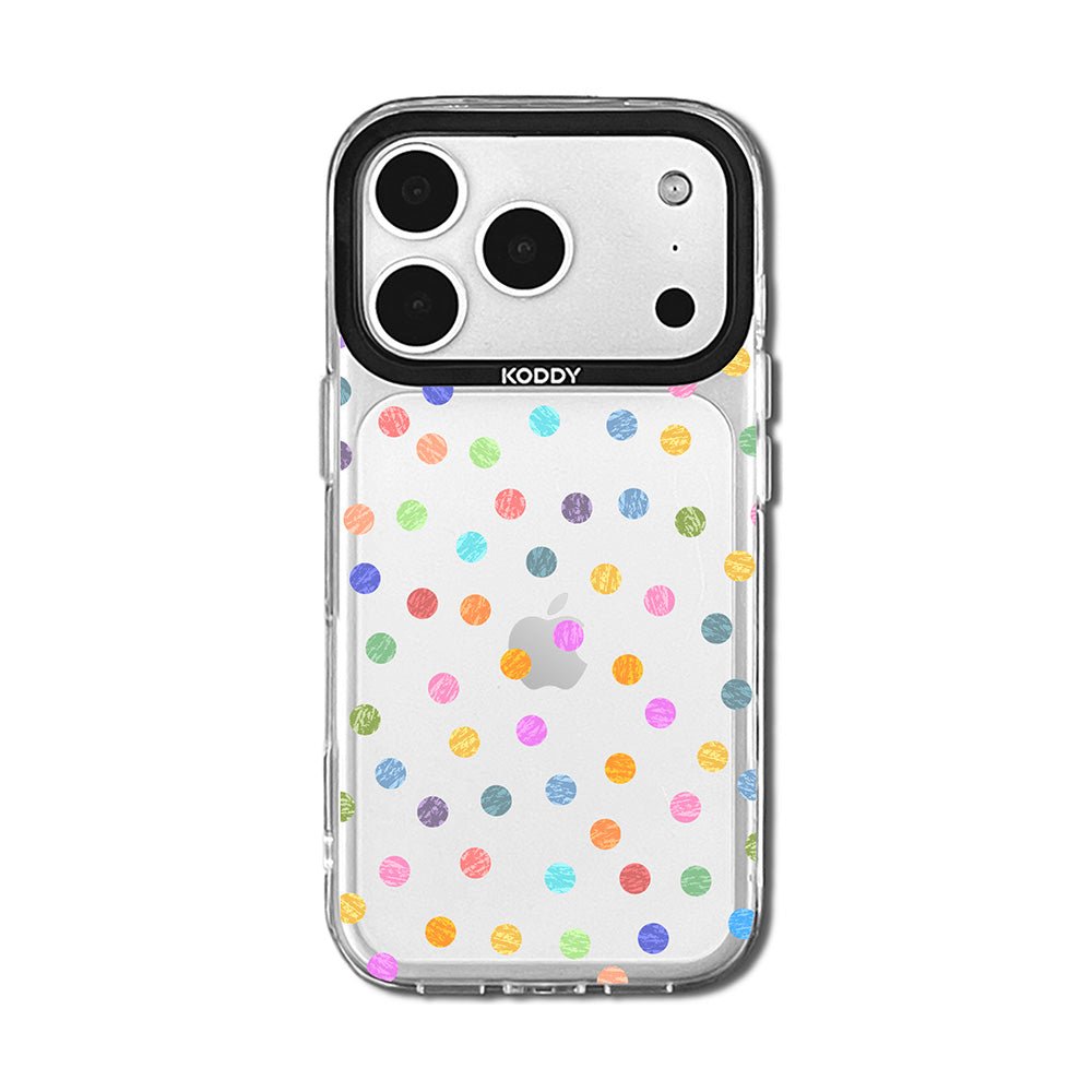 Textured Crayon Style Pastel Polka Dot Clear iPhone Case