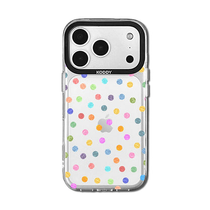 Textured Crayon Style Pastel Polka Dot Clear iPhone Case