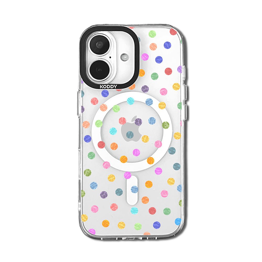 Textured Crayon Style Pastel Polka Dot Clear iPhone Case
