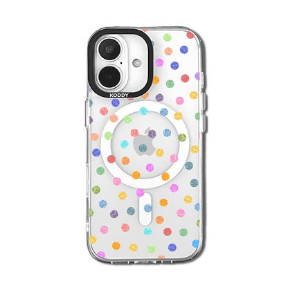 Textured Crayon Style Pastel Polka Dot Clear iPhone Case