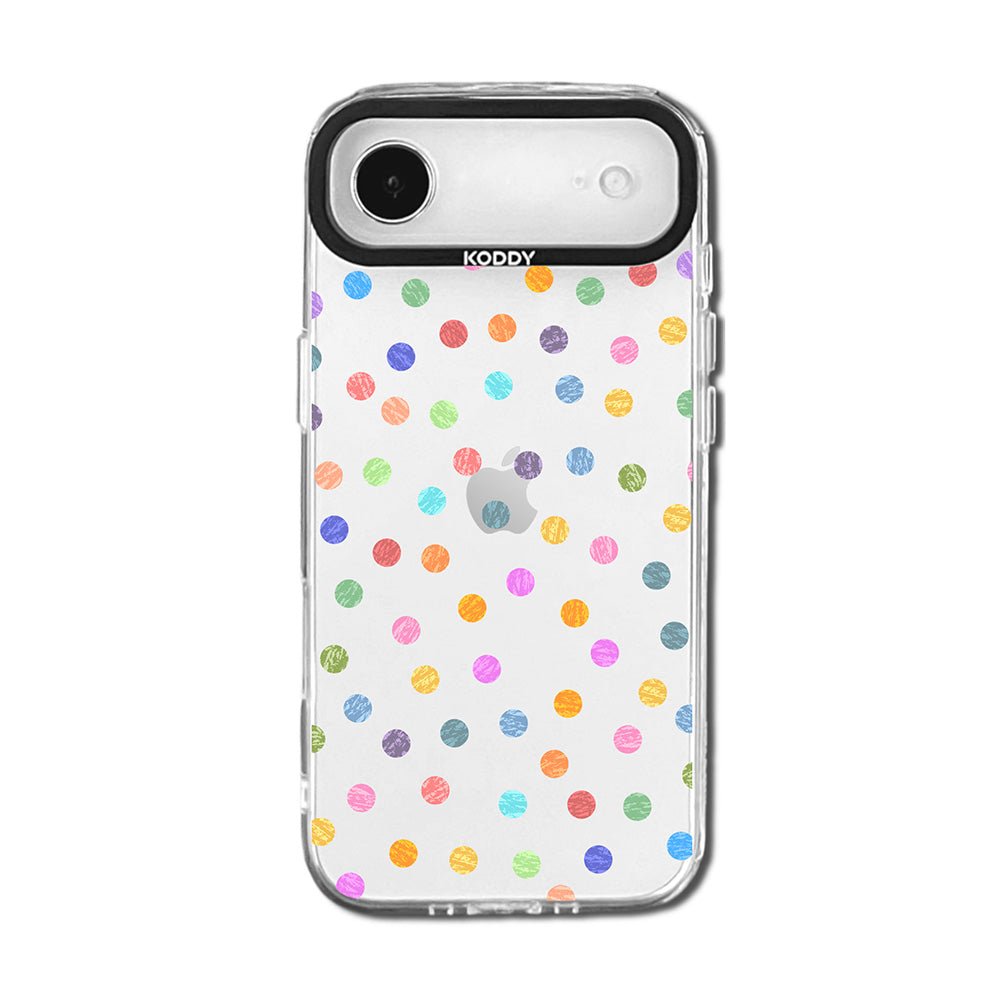 Textured Crayon Style Pastel Polka Dot Clear iPhone Case