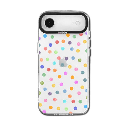 Textured Crayon Style Pastel Polka Dot Clear iPhone Case