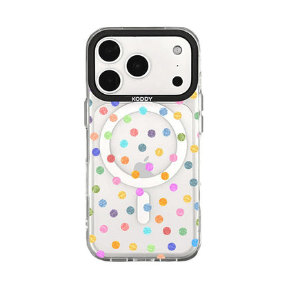 Textured Crayon Style Pastel Polka Dot Clear iPhone Case