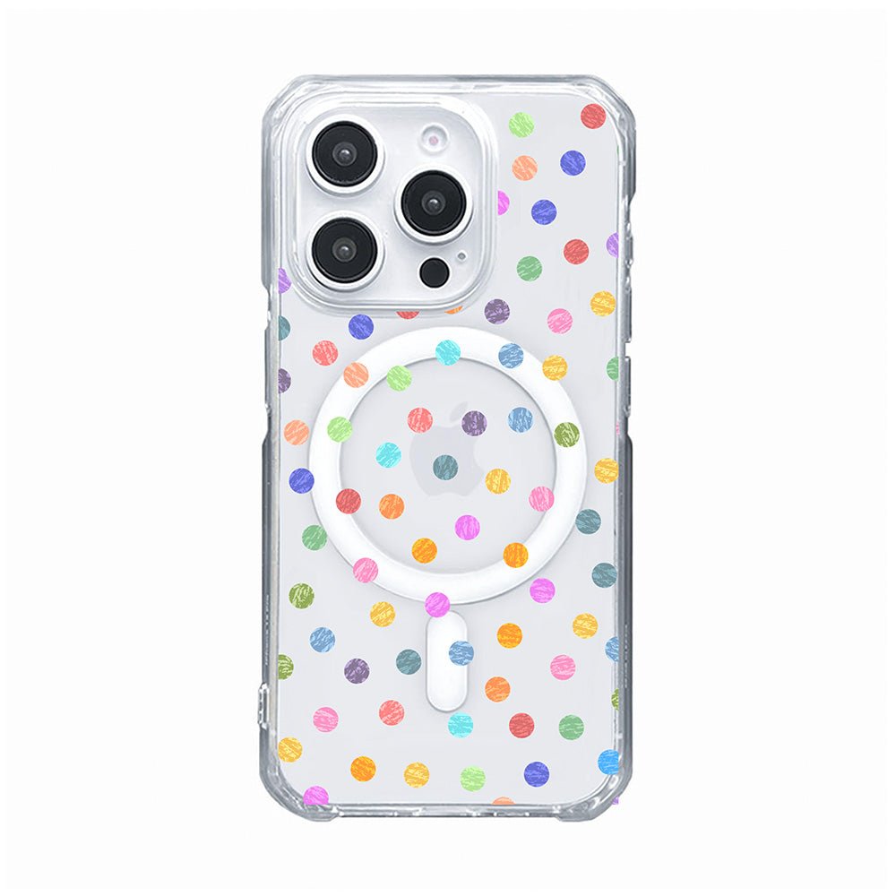 Textured Crayon Style Pastel Polka Dot Clear Phone Case