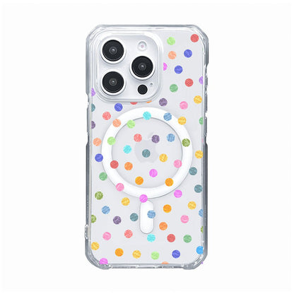 Textured Crayon Style Pastel Polka Dot Clear Phone Case