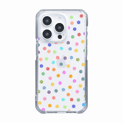 Textured Crayon Style Pastel Polka Dot Clear Phone Case