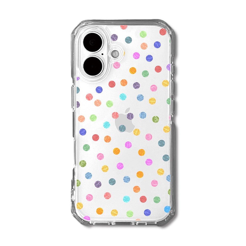 Textured Crayon Style Pastel Polka Dot Clear Phone Case