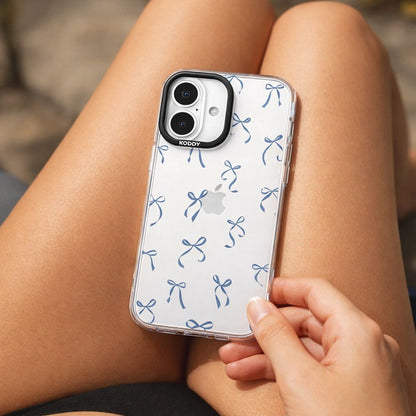 Tiny Navy Ribbon Bows iPhone Case - KODDY aesthetic iphone case UK