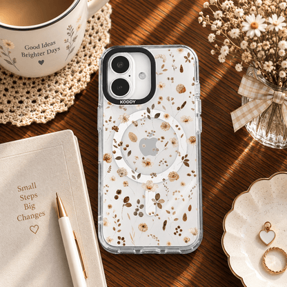 Vintage Pressed Wildflower Clear iPhone Case-KODDY aesthetic iphone case UK