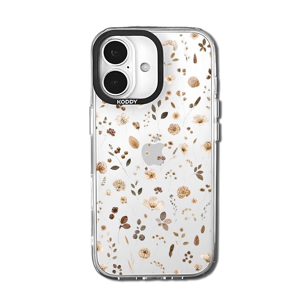 Vintage Pressed Wildflower Clear iPhone Case