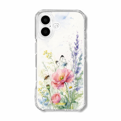 Watercolor Wildflower Garden Clear Phone Case