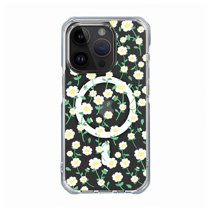White Daisy Floral Clear Phone Case