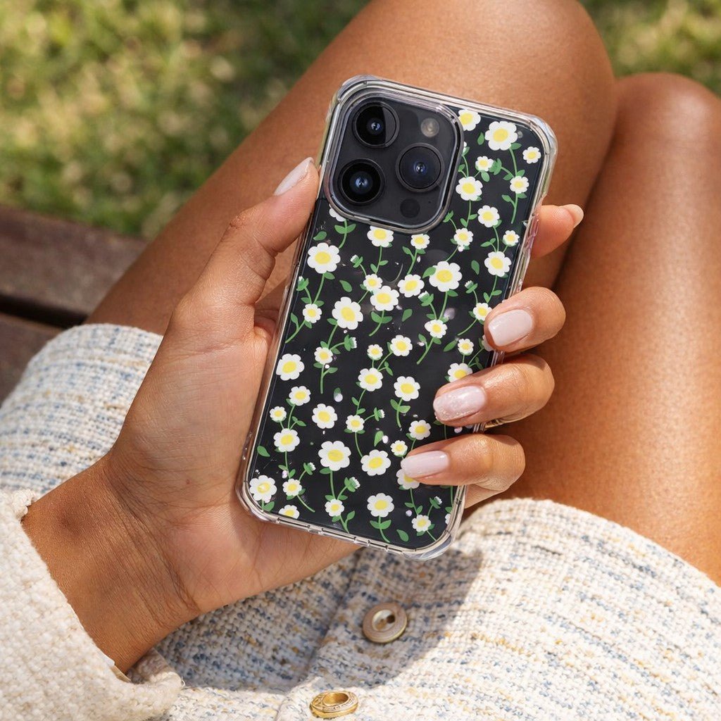 White Daisy Floral Clear Phone Case - KODDY aesthetic iphone case UK