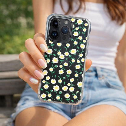 White Daisy Floral Clear Phone Case - KODDY aesthetic iphone case UK