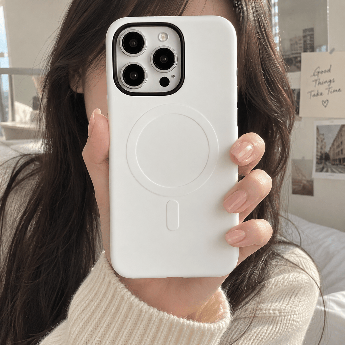 White MagSafe Tough Phone Case-KODDY aesthetic iphone case UK